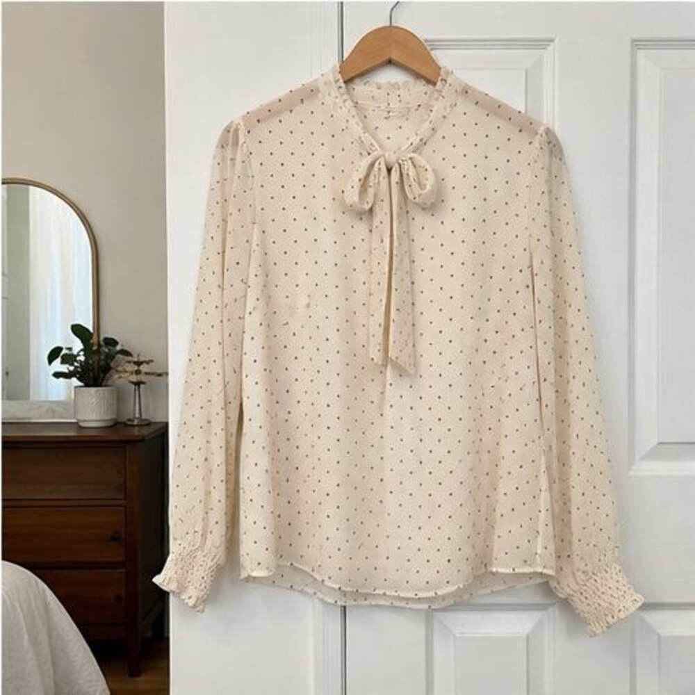 Cream Wrap Blouse